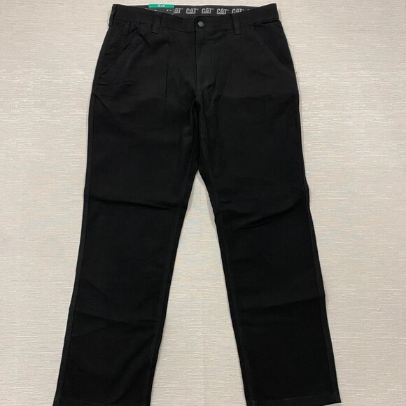 CAT Caterpillar Utility Work Pants Mens 38 x 34 Black Flex Waistband Cell Pocket - Picture 2 of 16